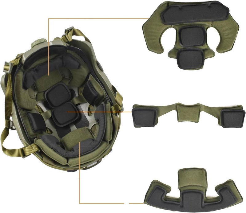 Hdlsina Airsoft Fast Helmet Set Tactical Paintball Helmet with Military Headset and Helmet Cover Memory Foam Protective Pad Adjustable Size for Adult and Teenager - Image 2